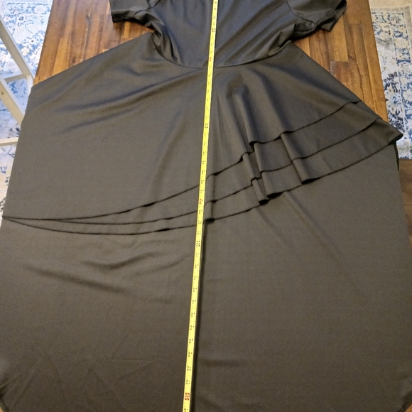 SimpleFun Black High Low Ruffle High Neck Peplum Shirt Dress Size XL - Picture 4 of 11